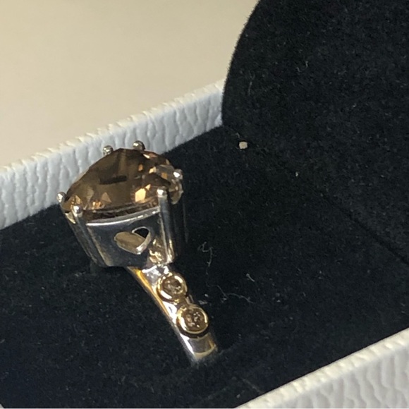 Pandora Smokey Quartz 14k & 925 Ring - Picture 4 of 10